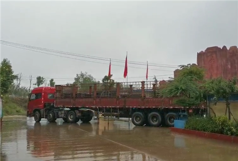 偉志模板下雨天繼續(xù)裝車發(fā)貨